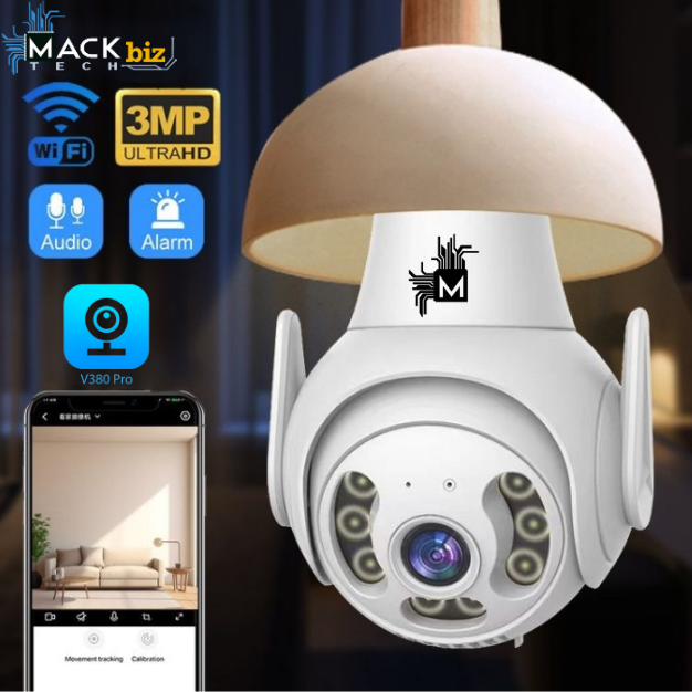 V380 E27 Bulb PTZ WIFI 3MP Security Camera