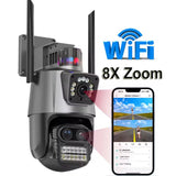 3 Lens ICSEE Bullet Dome Linkage CCTV PTZ Security Camera