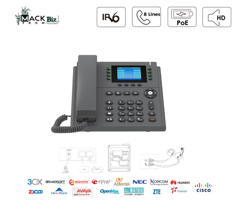 3.5-Inch Color Screen IP Phone with HD Voice PoE Support and Wi-Fi - MTBV820E