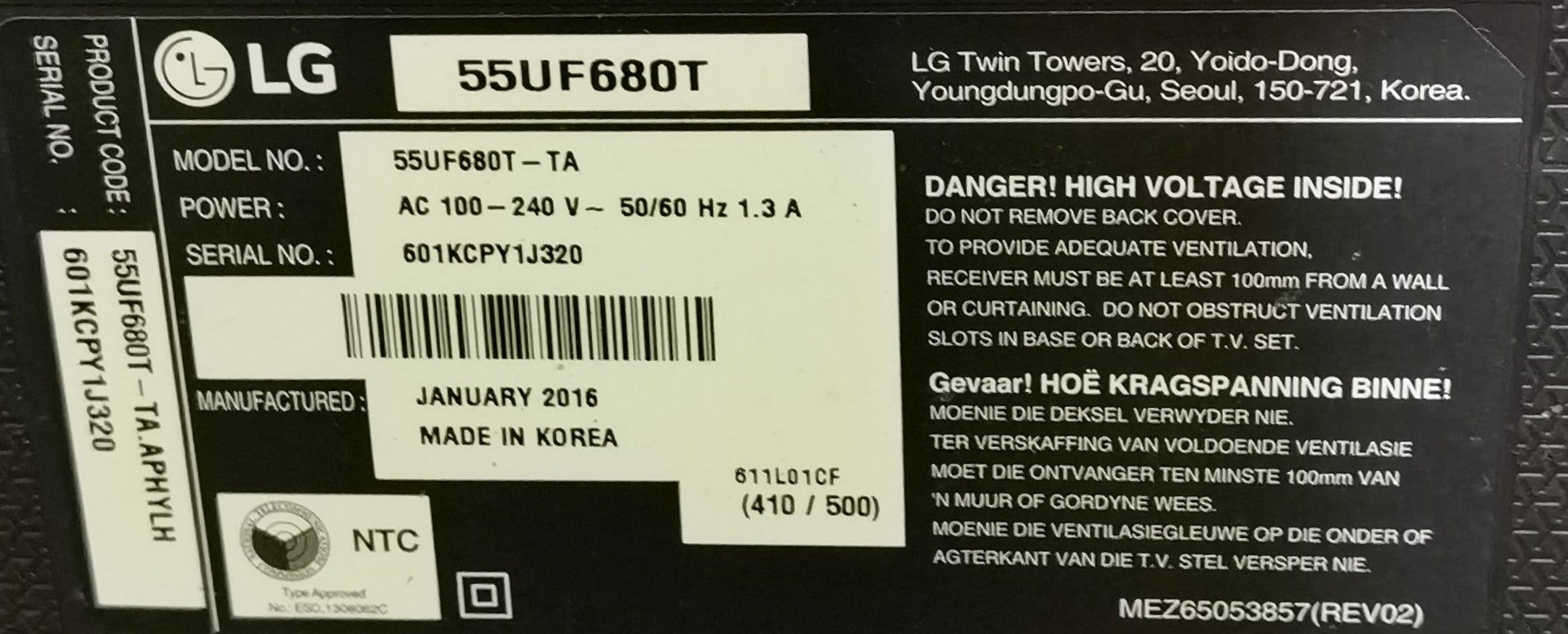 LG 55UH600T-TA 55UF680T-TA Motherboard Power Supply and Speakers - MackTechBiz