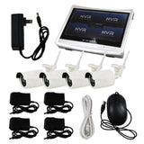 4CH 3MP H.265 HD Video Surveillance IP Camera Set with 12 Inch LCD Screen Monitor Security Wireless WIFI NVR  Kit - EseeCloud IPPro - MackTechBiz