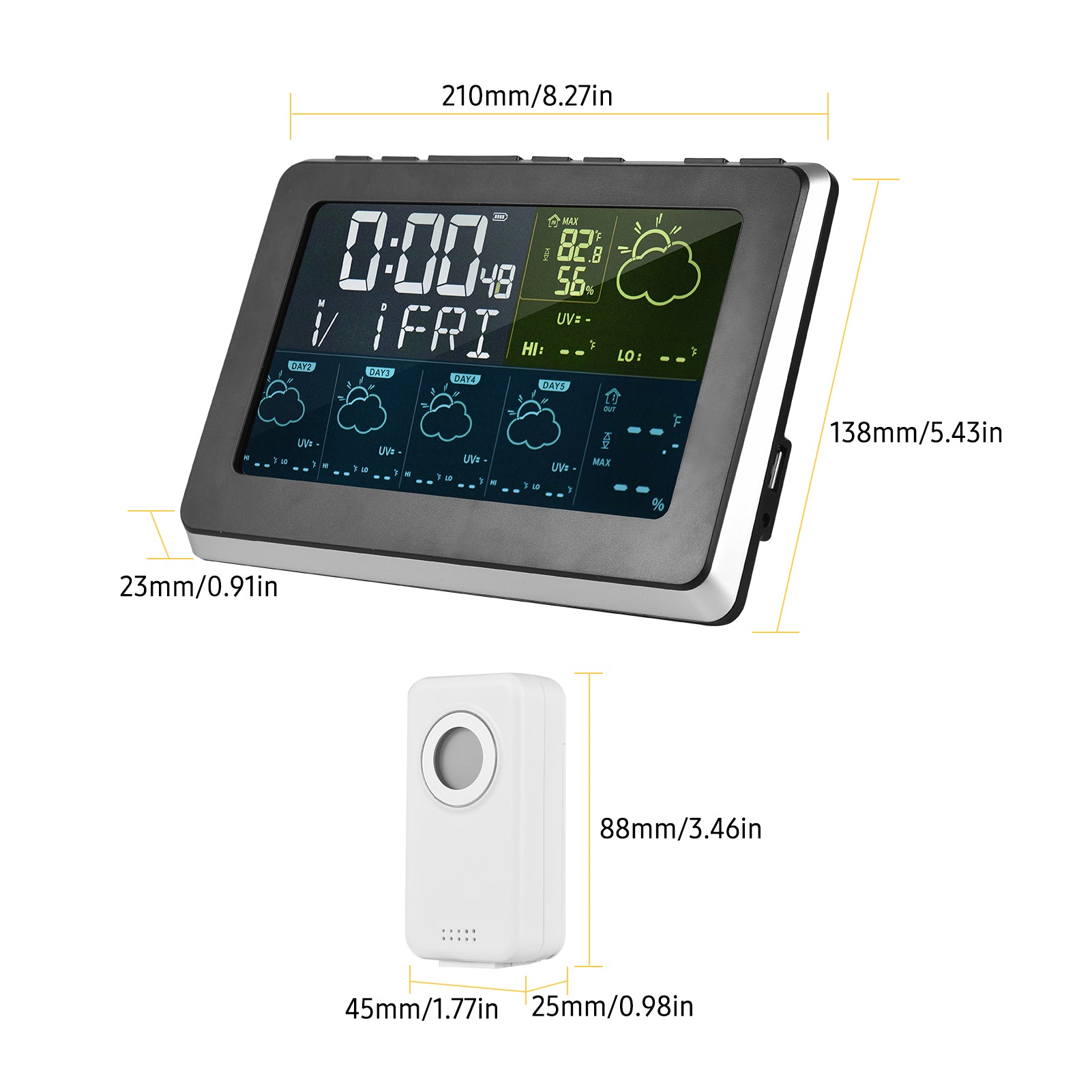 Smart Weather Forecast Clocks Color Screen Outdoor Weather Station - MackTechBiz