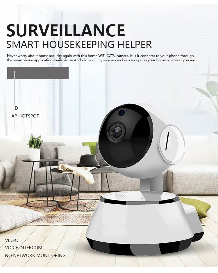 Indoor Home Security 720 1080P Camera Wireless P2P Two Way Audio  PTZ  WIFI Camera - V380Pro - MackTechBiz