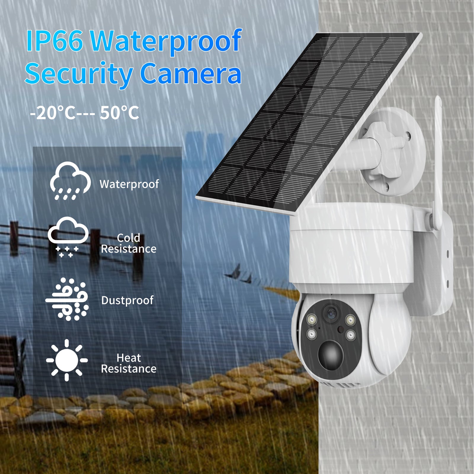 Outdoor Home 360 PTZ  2MP 5x Zoom Solar Camera Wireless Battery Solar Powered Security Alarm Surveillance 1080p WIFI Solar Camera - ICSee App - MackTechBiz