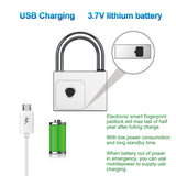 Tuya BLE smart fingerprint padlock IP65 waterproof USB charging key unlock anti-theft bag cabinet door lock - MackTechBiz