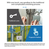 Tuya BLE smart fingerprint padlock IP65 waterproof USB charging key unlock anti-theft bag cabinet door lock - MackTechBiz
