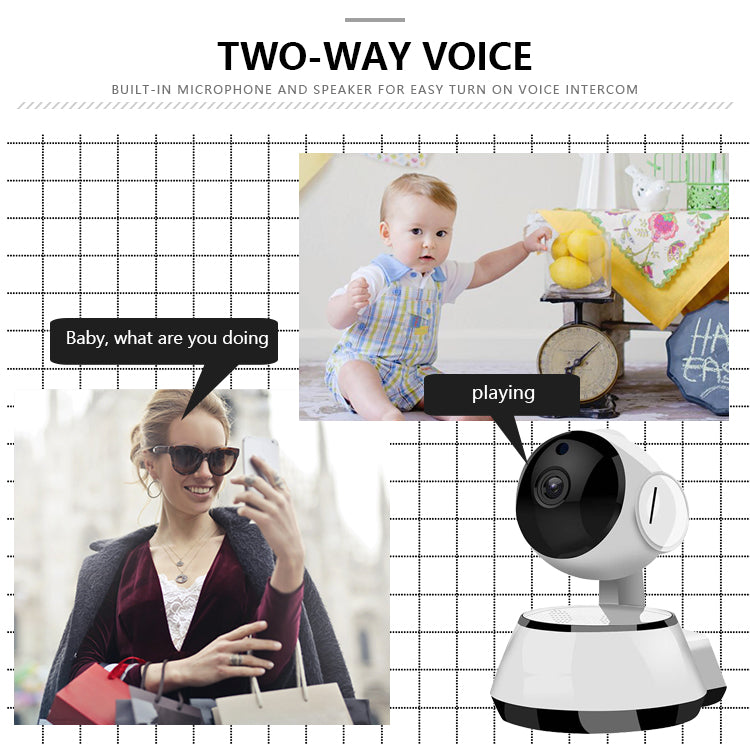 Indoor Home Security 720 1080P Camera Wireless P2P Two Way Audio  PTZ  WIFI Camera - V380Pro - MackTechBiz
