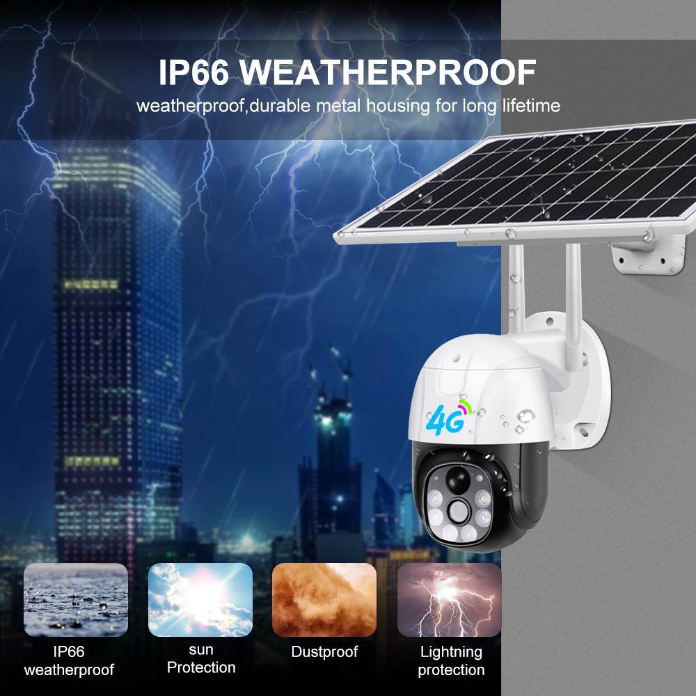 Solar Battery PTZ Camera HD 1080P Outdoor Waterproof 2MP Color Vision CCTV Security Surveillance IP Camera V380 Pro - MackTechBiz