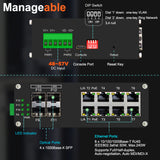 Managed PoE Switch L2+ 8 Port 10/100/1000T 802.3at + 4 Port 1000X SFP Industrial Gigabit Ethernet Network Switch - MackTechBiz
