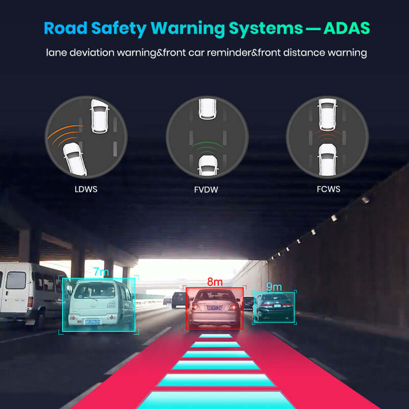 10" 4 Channel Android WIFI Car DVR Camera  4G ADAS GPS Navigation Remote App Full HD 1080P - MackTechBiz