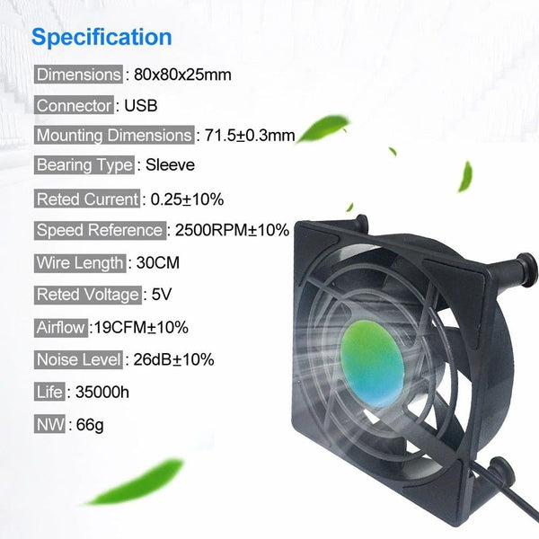 Mini Radiator Fan USB mini Fan 5V Rated Voltage for Android TV Box Set ...