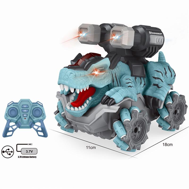 Electric remote control rotating stunt car dinosaur race car toy monster truck for boys kids rc car toys - MackTechBiz