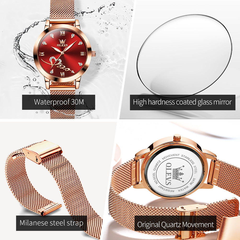 OLEVS 5530 Classic Design Waterproof Girls Quartz Watches - MackTechBiz