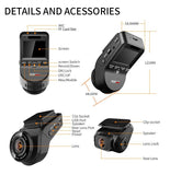Mini 2" 4K 2160P/1080P FHD Car DVR Dash Cam Camera 170 Degree Car Video Recorder WiFi GPS Night Vision Dashcam Rear Cam - MackTechBiz