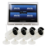 4CH 3MP H.265 HD Video Surveillance IP Camera Set with 12 Inch LCD Screen Monitor Security Wireless WIFI NVR  Kit - EseeCloud IPPro - MackTechBiz