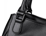 Fashion Casual Ladies Genuine Leather Tote Black Handbags Portable Shoulder Bags for  Women - MackTechBiz