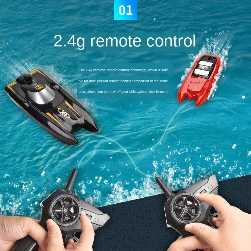 Racing Remote Control Ship 30Km/H High Speed 4 Channel With LCD Screen Mini RC Boat - MackTechBiz