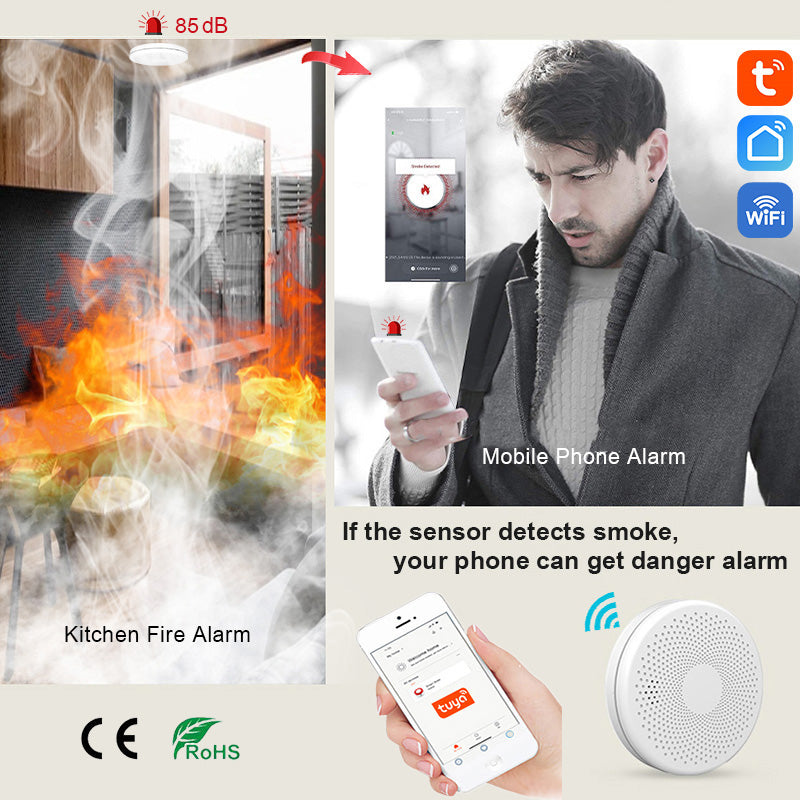 Smart Home Security Wireless Smoke and Carbon Monoxide Alarm Detector - MackTechBiz