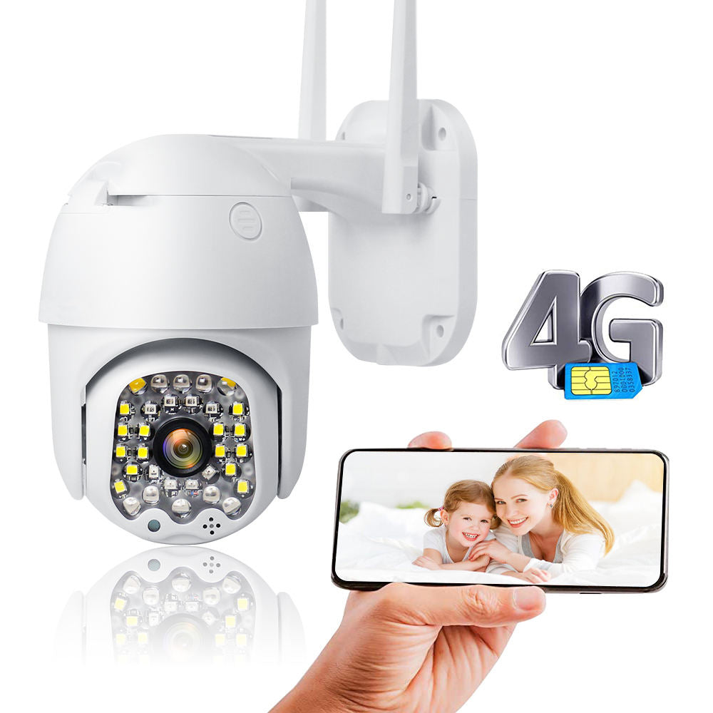 4G CCTV Camera 1080P AI Intelligent Infrared Recognition IP66 Waterproof TF Card Cloud Storage Network Camera - V380Pro APP - MackTechBiz