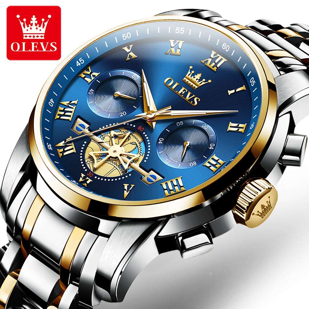 OLEVS 2859 Quartz Wristwatch Fashion Business Men's Stainless Steel - MackTechBiz