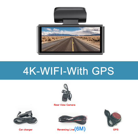 4K/AHD1080P Dual Lens Record Car Dash Camera WIFI GPS Parking Monitor Car Video Recorder - MackTechBiz