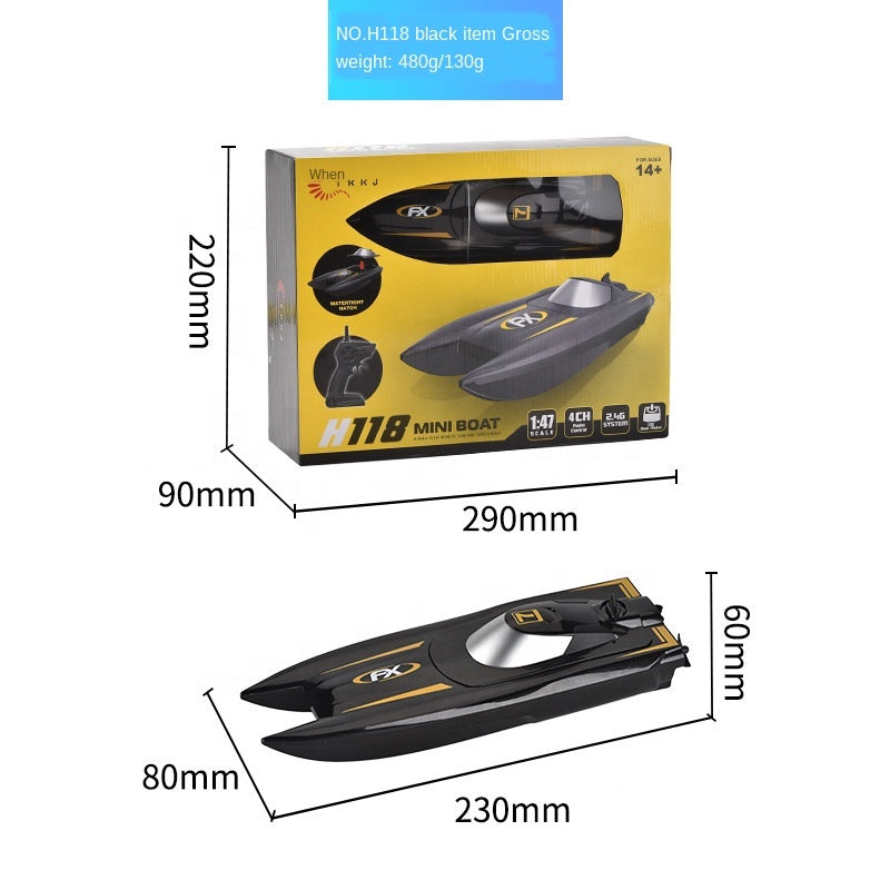 Racing Remote Control Ship 30Km/H High Speed 4 Channel With LCD Screen Mini RC Boat - MackTechBiz