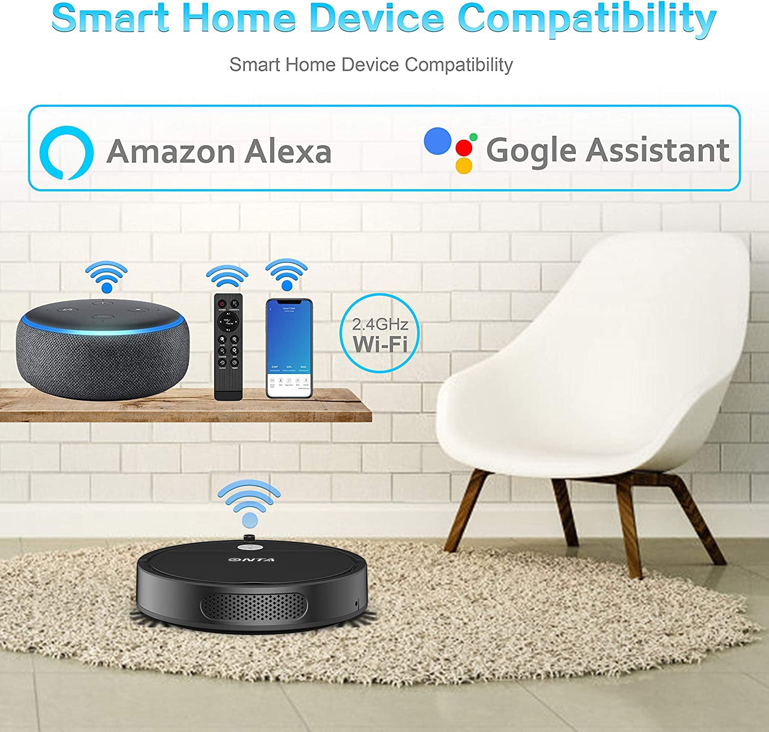 Vacuum Cleaner 1800PA Intelligent Robotic Vacuum Cleaner Dry and Wet Floor Sweeping Robot Automatic charging Cleaning Machine - MackTechBiz