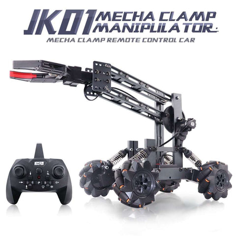 Metal Alloy JK01 Programming Blocks Vehicle RC Car With Robot Mecha Grab Clamp Arm 4WD Electric Engineering Drift Stunt Dumper Car Toy - MackTechBiz