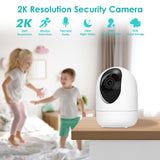 Indoor Sound Wireless Cameras PTZ Motion Tracking 3MP WIFI Camera Baby Sleeping Camera Monitor - MackTechBiz