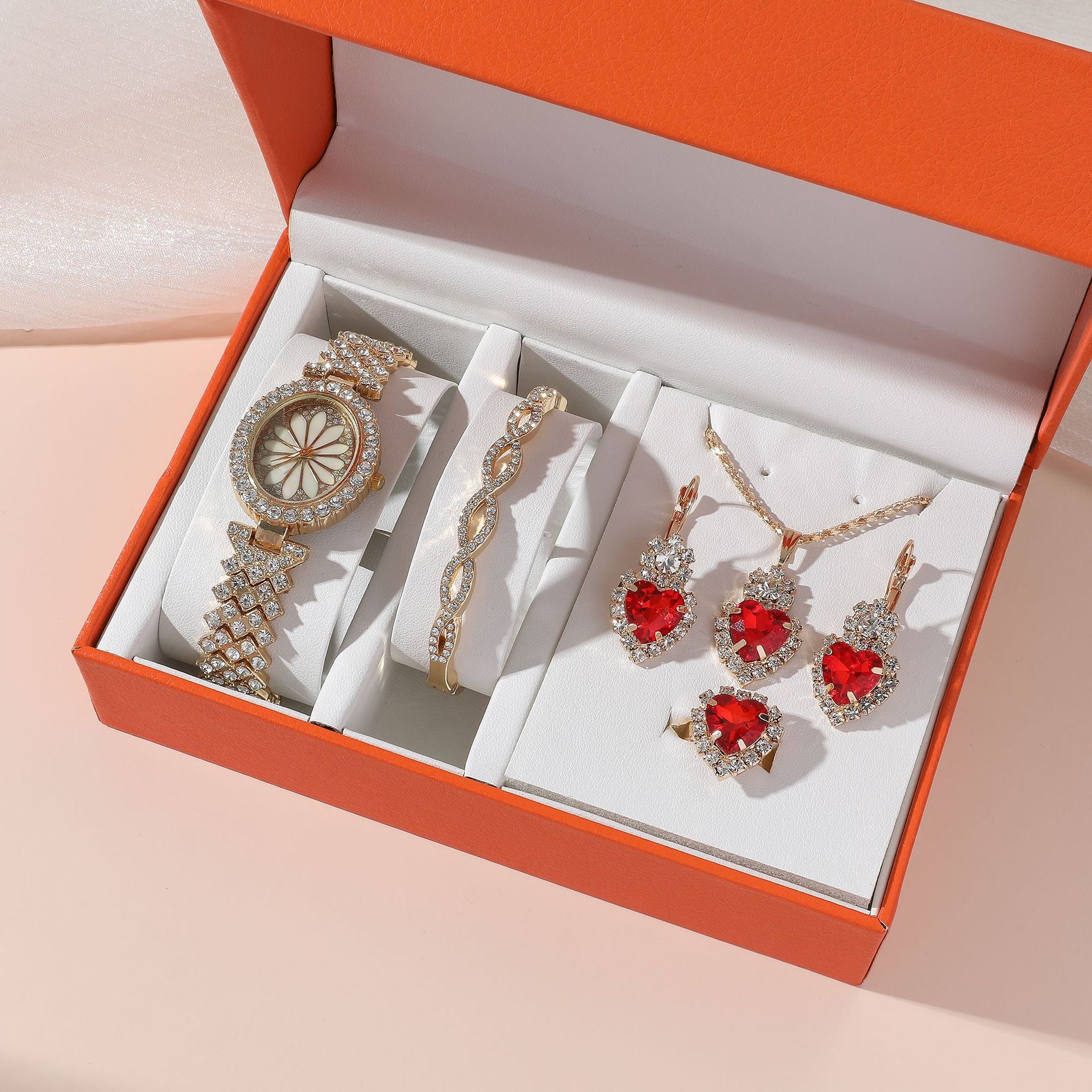 Women Luxury Diamond Wrist Watches gift set with bracelet - MackTechBiz