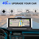 7" 4G SMART DASH  Android 8.1 Car DVR GPS with 2G RAM FHD 1080P Video Recorder Dual Lens Camera - MackTechBiz