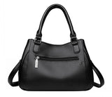Fashion Casual Ladies Genuine Leather Tote Black Handbags Portable Shoulder Bags for  Women - MackTechBiz