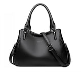 Fashion Casual Ladies Genuine Leather Tote Black Handbags Portable Shoulder Bags for  Women - MackTechBiz