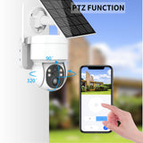 Outdoor Home 360 PTZ  2MP 5x Zoom Solar Camera Wireless Battery Solar Powered Security Alarm Surveillance 1080p WIFI Solar Camera - ICSee App - MackTechBiz